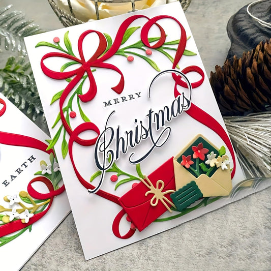 Festivals Metal Cutting Die for Scrapbooking, Christmas Cut Stencils for DIY Scrapbook Photo Album Decorative Paper Card, Card Making Supplies, Embossing (Decorative Knot 5.4 x 4.3 in)