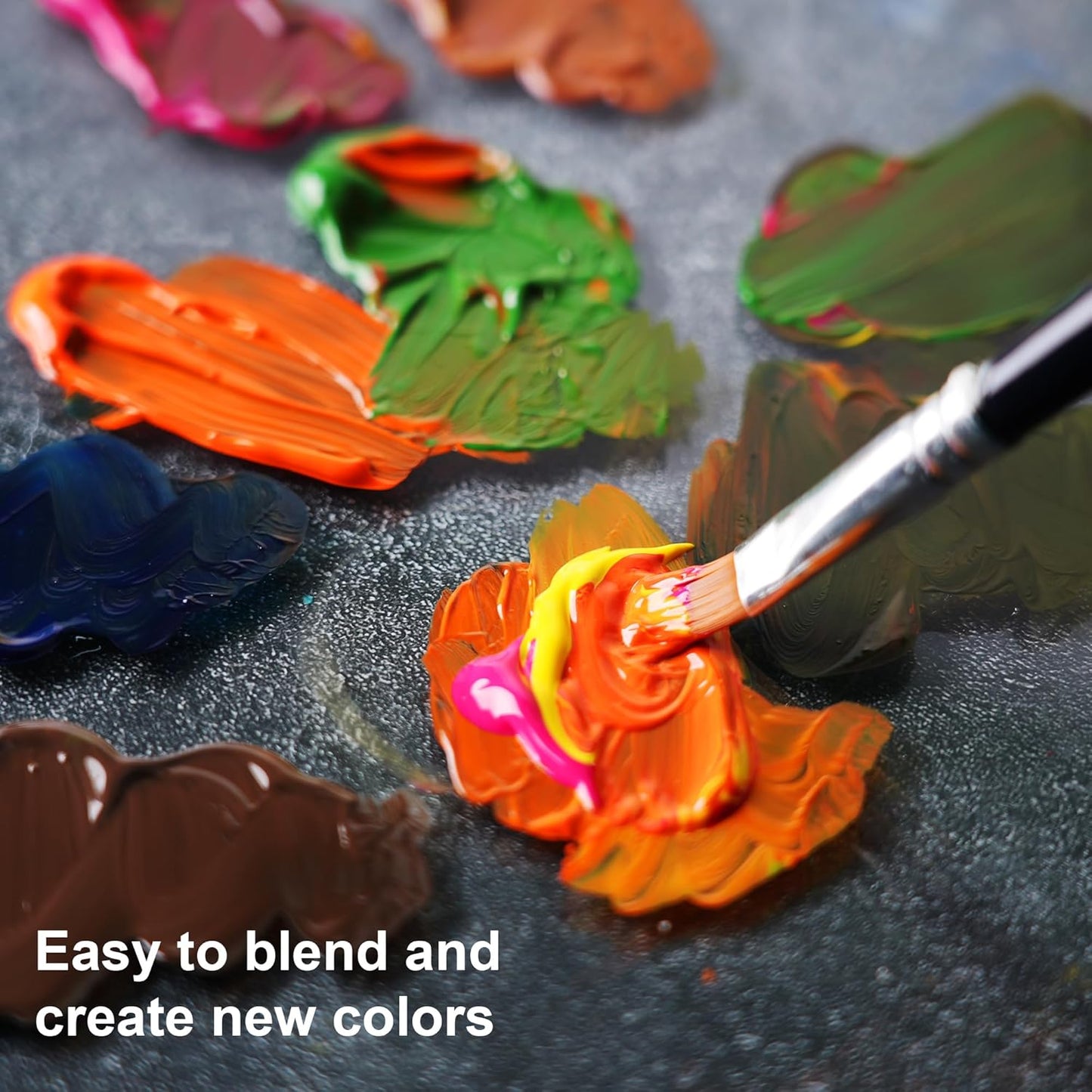 AUREUO Studio Acrylic Paint Set -12 Primary Colors 75ml / 2.5 Fl Oz Tubes - Non-toxic Craft Paints with Gift Box for Canvas, Wood, Rock Stone, Glass, Art Supplies