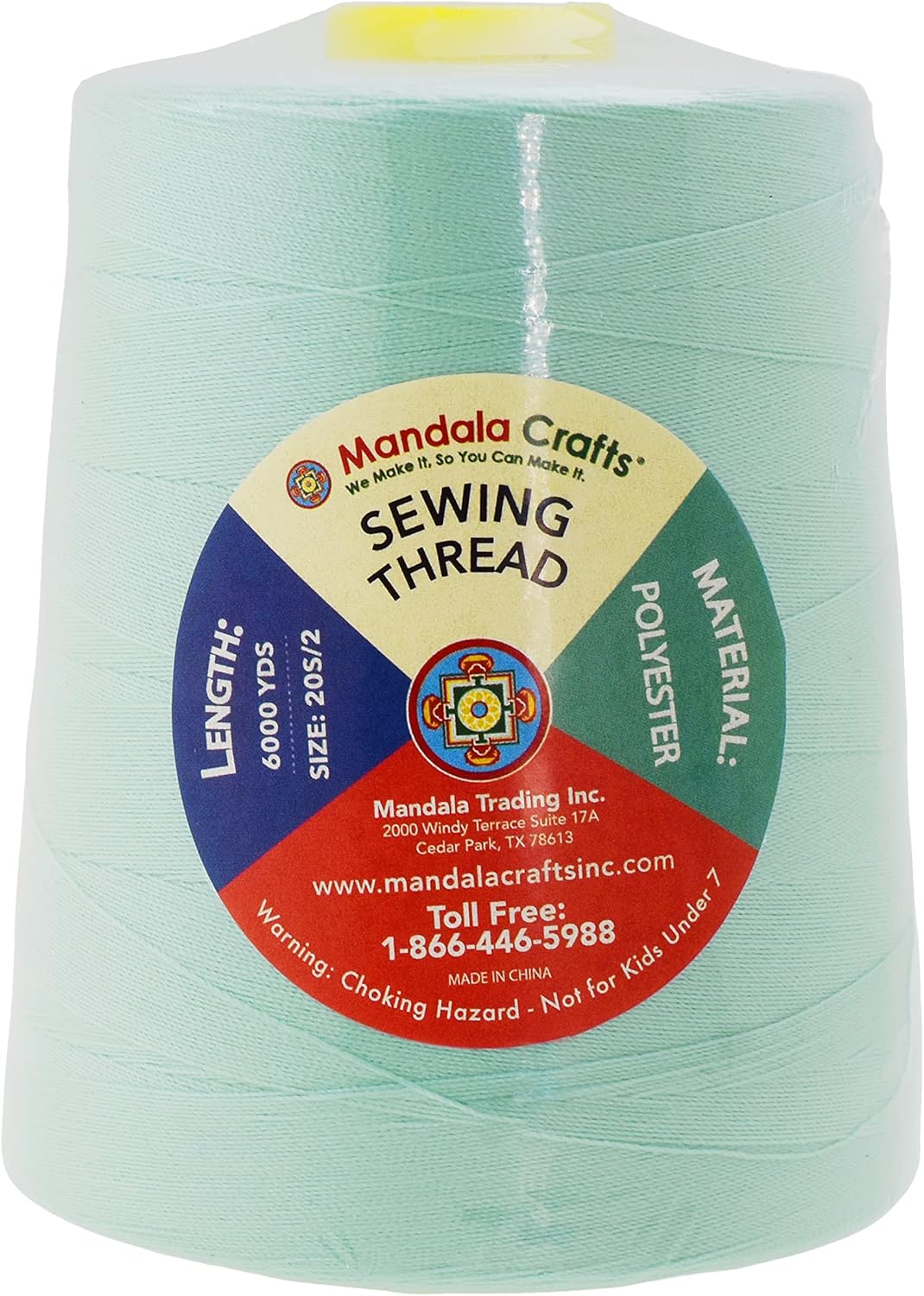 Mandala Crafts 5 Pack of Serger Threads Cones Spools - 20S/2 30000 Yards Polyester Pastel Threads for Sergers Machine and Overlock Quilting Sewing Machine