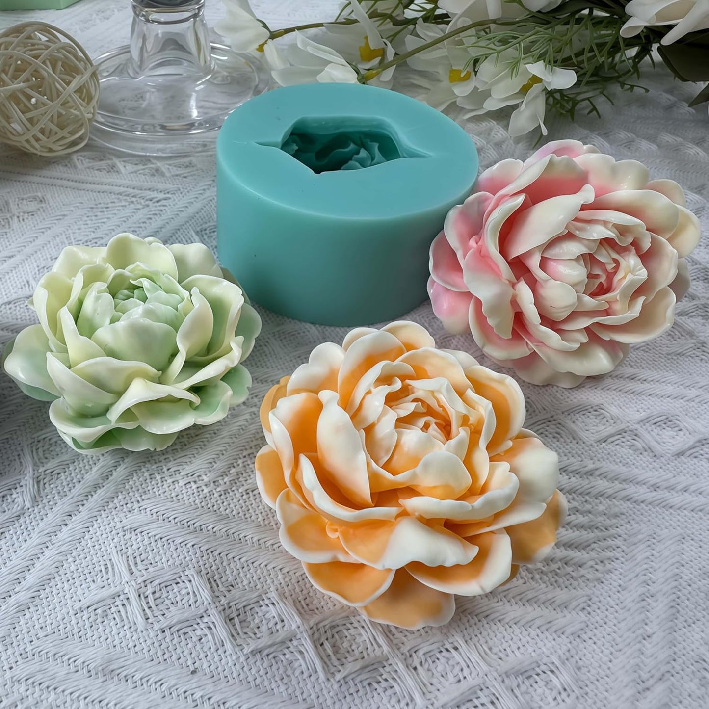 3D Jasmine Flower DIY Silicone Mold for Mousse Cake,Chocolate,Gum,Jelly,Ice,Soap,Candle,Wax,Aroma Plaster,Epoxy Decorations Making