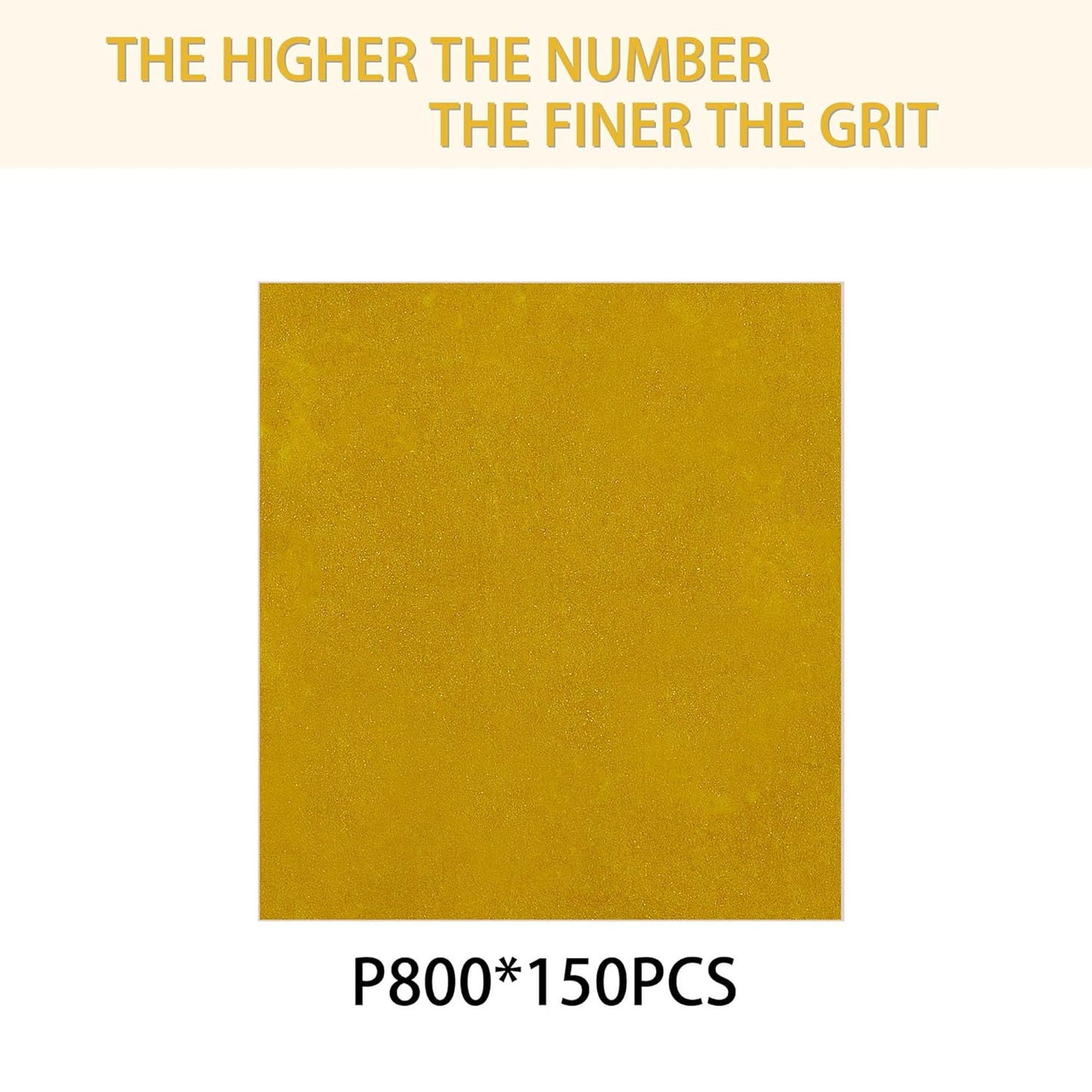 150PCS 800 Grit Gold Sanding Discs, 5-Inch 8-Hole Sandpaper for Random Orbital Sander, for Automotive or Woodworking
