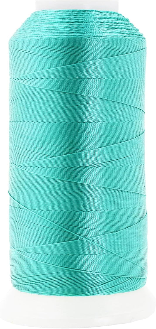 Mandala Crafts Turquoise Heavy Duty Thread -1500 Yds Tex 70 Thread for Sewing Drapery Jeans Leather Hair - Bonded Polyester Thread Outdoor Marine Upholstery Threads