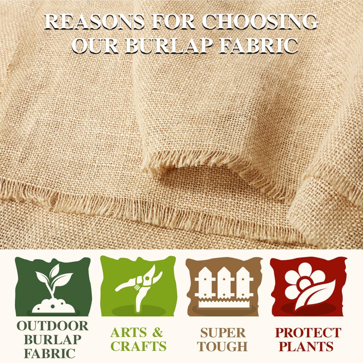 Burlap Fabric Roll, 12" x 30 Feet Burlap Garden Fabric Natural Jute for Decorations, Crafts, Weddings, Table Runner, Landscaping, Plants & Tree Covering