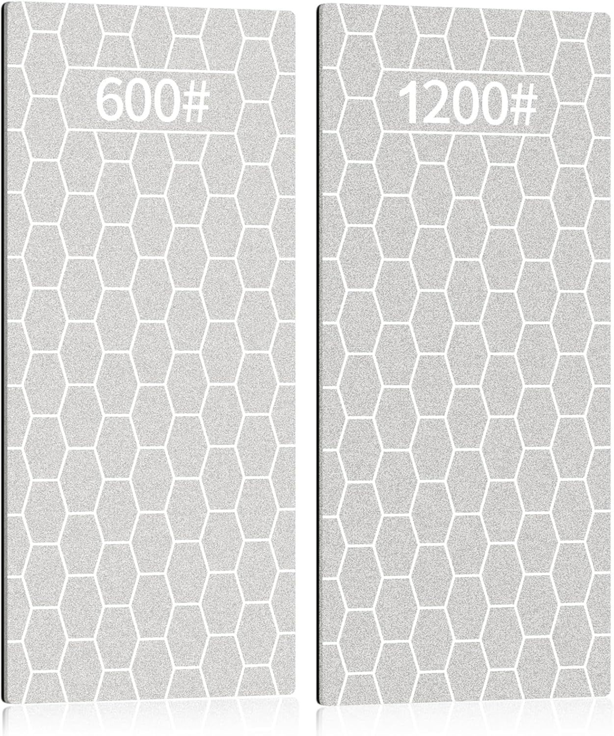 2PCS Diamond Sharpening Stone, Kalolary Knife Sharpener Stone Whetstone Honeycomb Surface Diamond Sharpener Plate with Non-slip Base for Pocket Knives Scissors, Outdoor Kitchen Tools (600/1200 Grit)