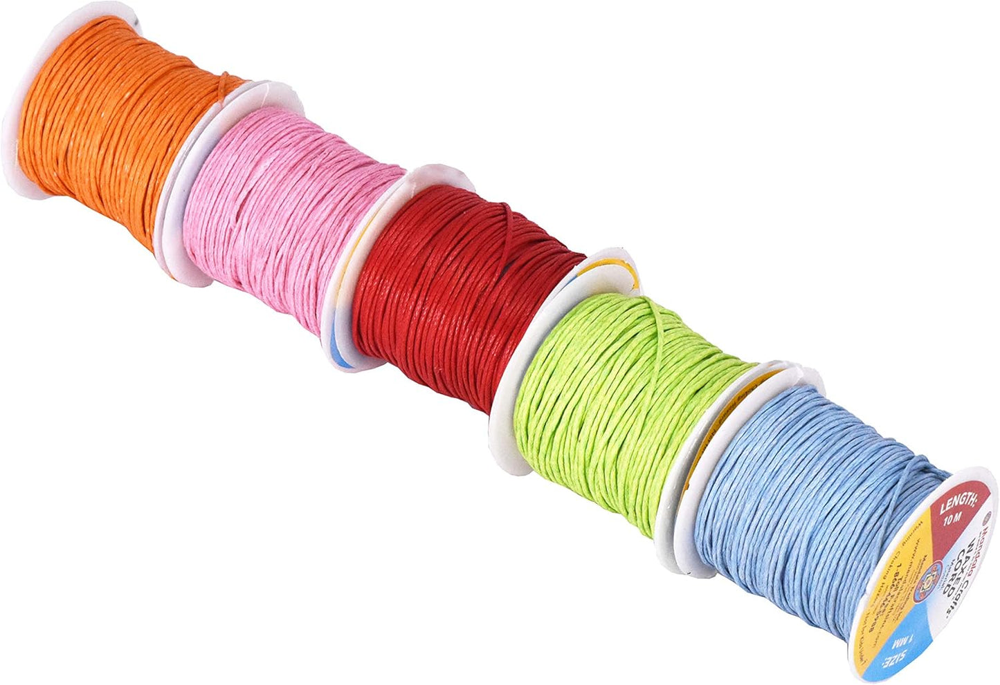 Mandala Crafts 1mm 273 Yards Assorted Cotton Waxed Cord for Jewelry Making Bracelet Cord Waxed String - Beading String Thread Jewelry Cords for Necklaces String