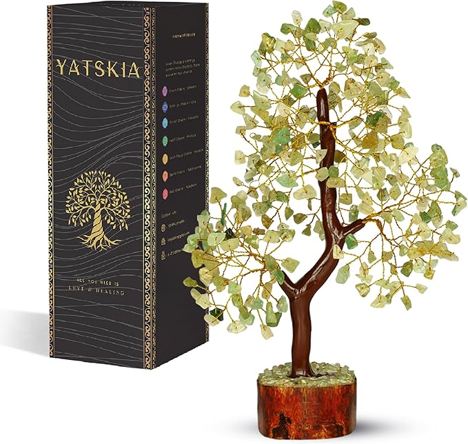Green Jade Stone - Tree of Life, Bonsai Jade Tree, Crystal Tree, Artificial Trees, Green Jade Healing Money Tree, Crystal Money Tree, Chakra Gifts