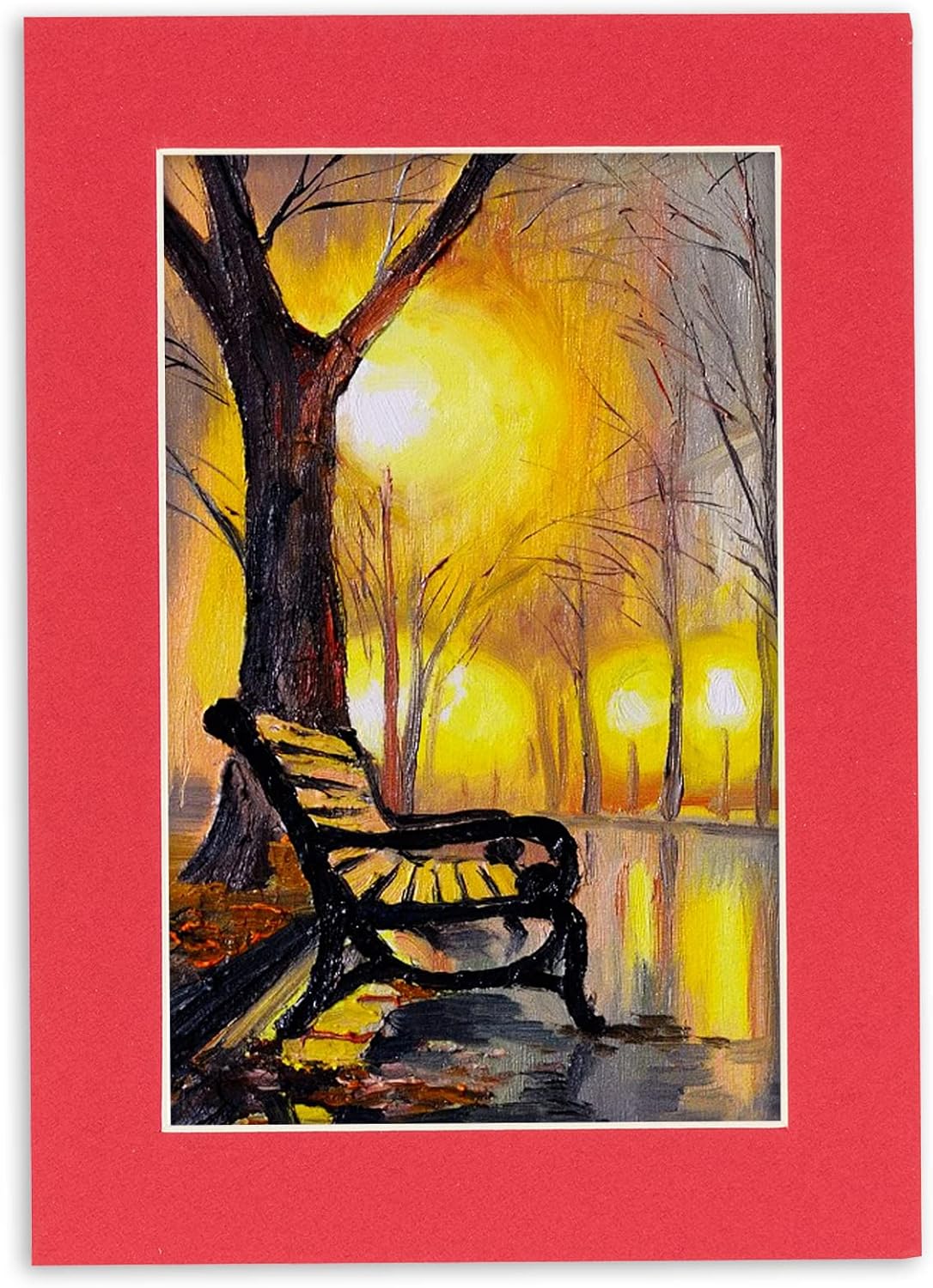 8x10 Mat Bevel Cut for 5x8 Photos - Acid Free Cardinal Red Precut Matboard With Backing Board and Crystal Clear, Self Seal Photo Mat Bag - For Pictures, Photos, Framing - 4-ply Thickness