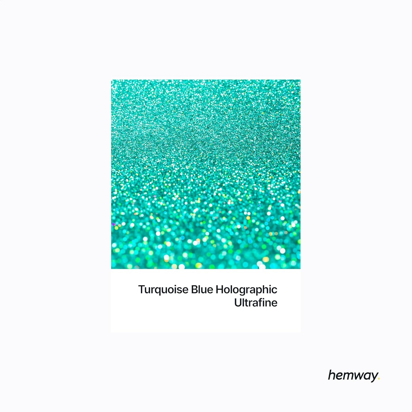 Hemway Polyurethane & Epoxy Glitter Metallic Crystal Flake Additive for Flooring, Jewellery Making, Tumblers and Resin 100g / 3.5oz - Ultrafine (1/128" 0.008" 0.2mm) - Turquoise Blue Holographic