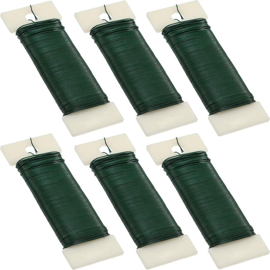 6 Rolls 112 Yards Floral Flexible Paddle Wire Floral Bind Wire for Crafts, Christmas Garland and Flower Arrangements DIY Craft, Christmas Holiday Decoration(Green)