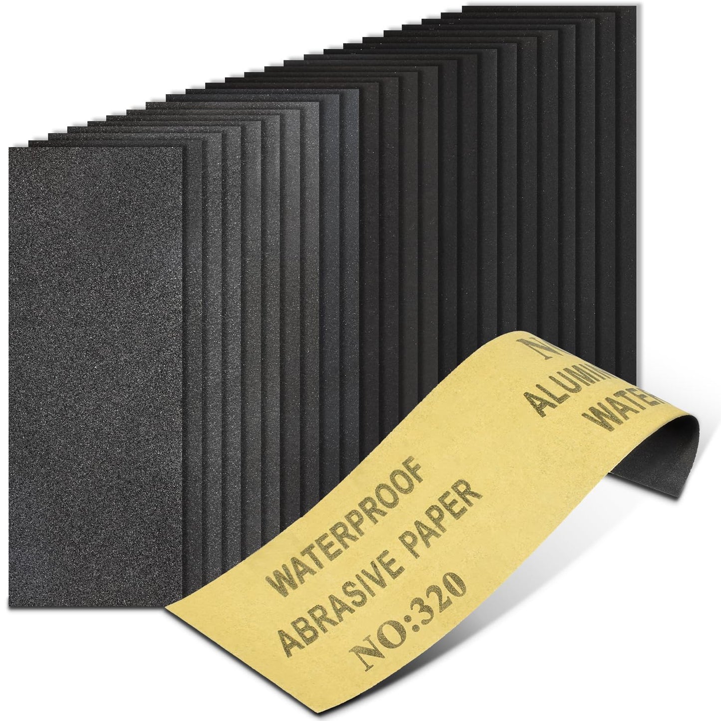 20PCS Sand Paper 320 Grit Sandpaper Sheets, 9 x 3.6 Inch Wet Dry Sandpaper Sheets, Sand Paper for Metal, Wood Furniture, Automotive and Crafts