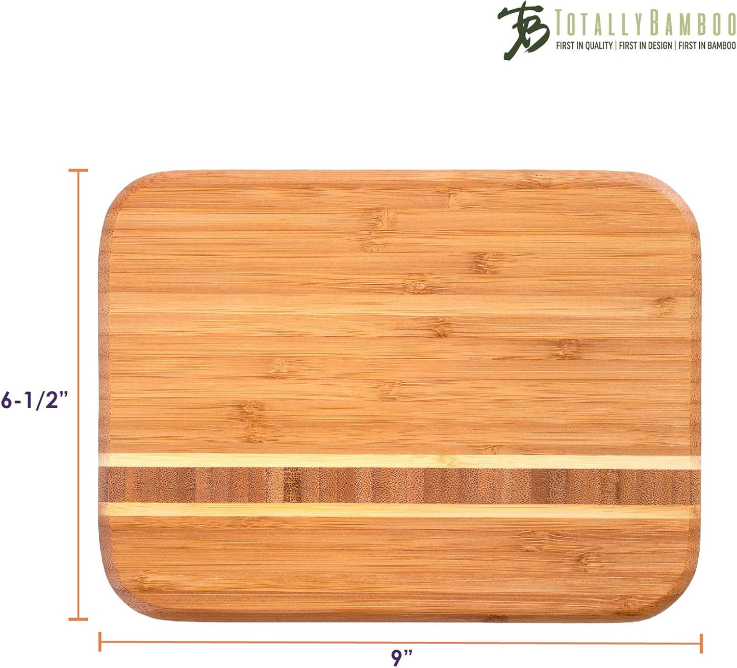Totally Bamboo Barbados Bamboo Wood Cutting Board, 9" x 6.5"