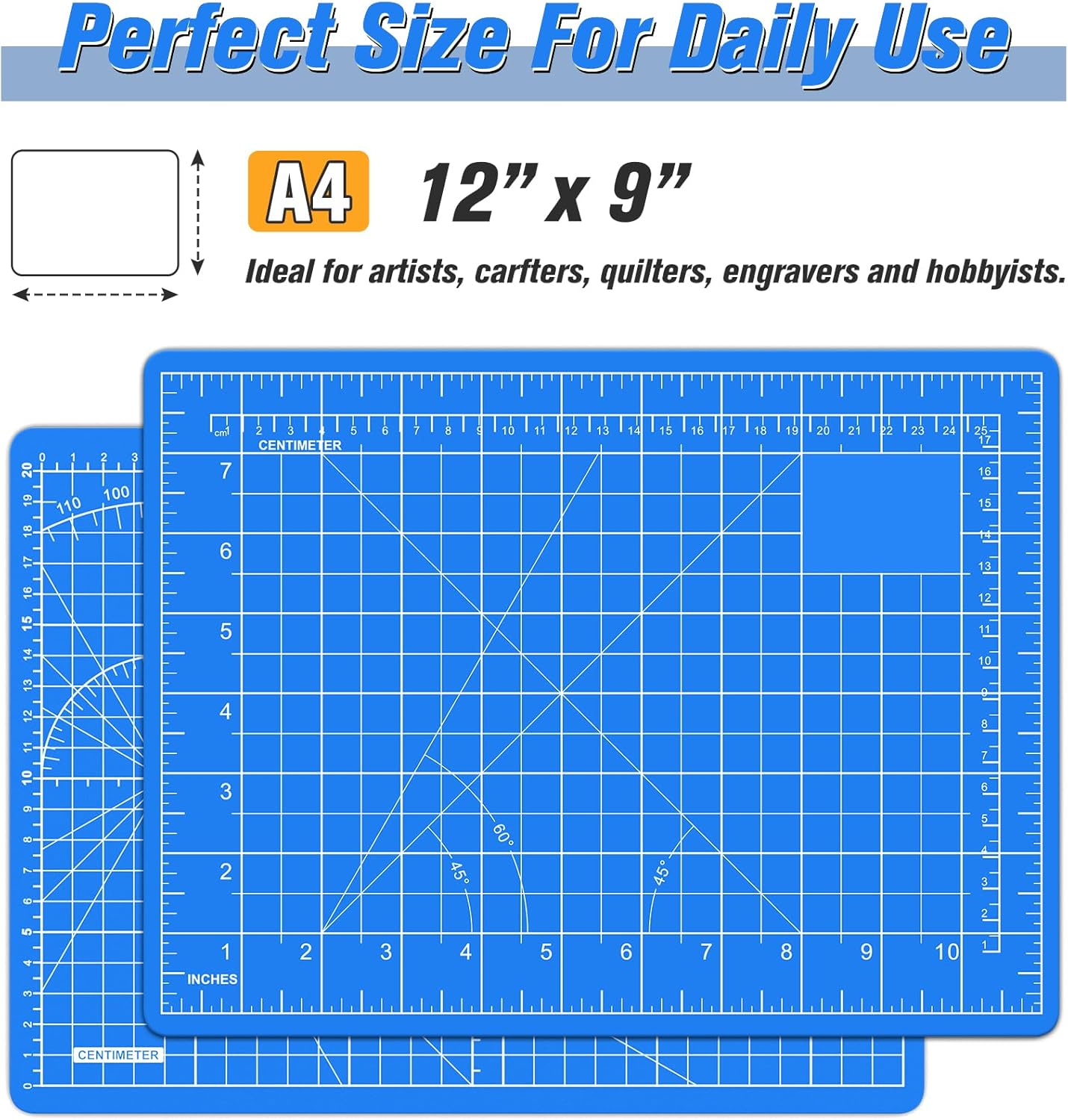 DIYSELF Cutting Mat 9x12in, Self Healing Mat for Crafts, Sewing & Quilting