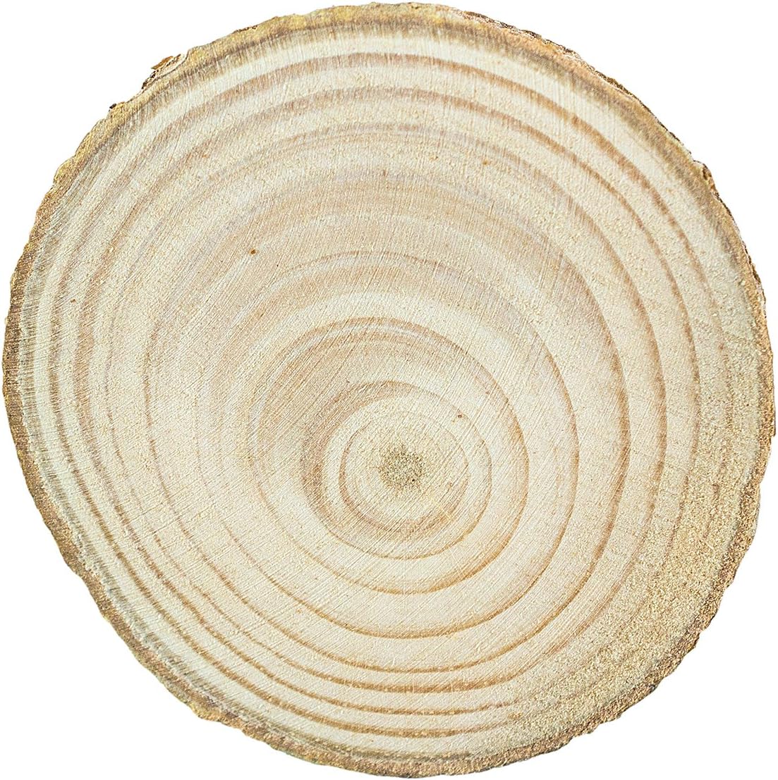 Super Z Outlet Mini Assorted Size Natural Color Tree Bark Wood Slices Round Log Discs for Arts & Crafts, Home Hanging Decorations, Event Ornaments (5-8cm, 20pcs)