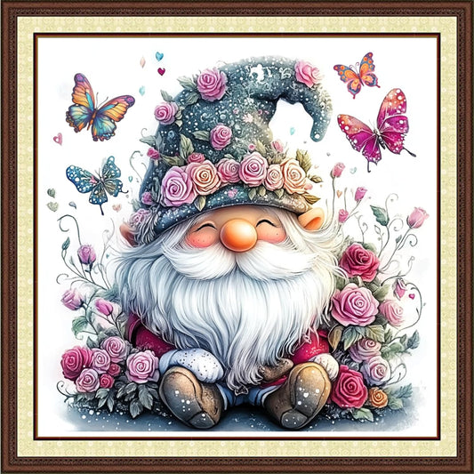 Findvoor Counted Cross Stitch Kits for Adults Full Range of Cross Stitching Embroidery Unprinted Pattern for Beginners, 11CT Needlepoint Kit Patterns Embroidery Kits-Dwarf Flower 18x18 inch