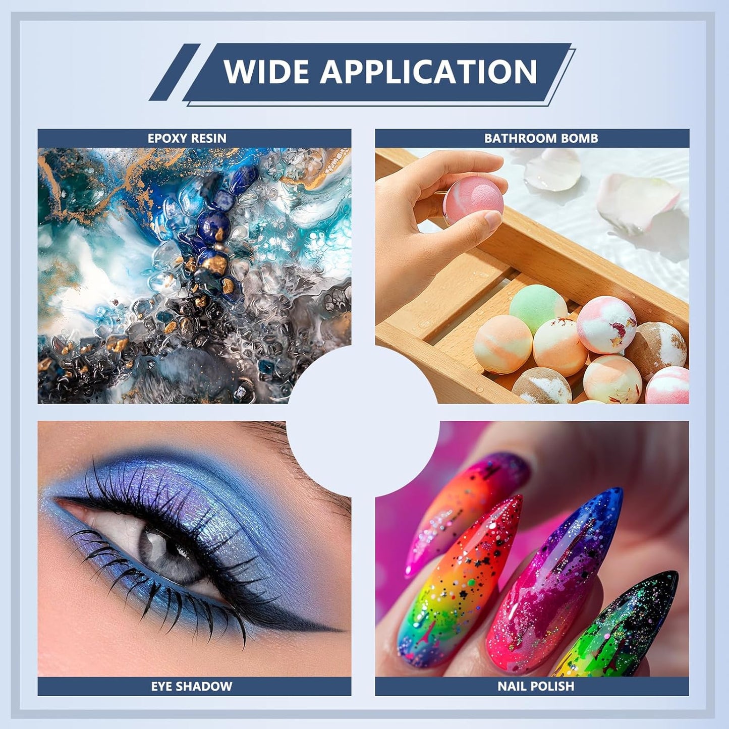 GOODTAKE Blue Mica Powder | Epoxy Resin Color Pigment | Pearlescent Color Pigment | Mica Powder for Resin Epoxy - for Soap Making, Nail Polish, Slime & Candle (Blue, 2 oz)