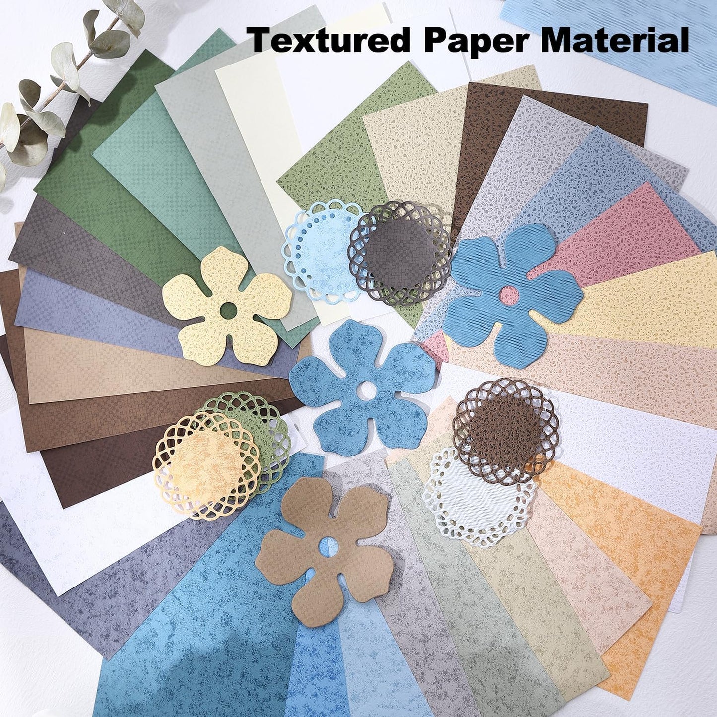 Textured Scrapbook Paper Set, 120 PCS Retro Decorative Craft Paper for Journaling, Scrapbook Supplies, DIY Card Making, Collage, and Planner 3.07 × 4.72 inch