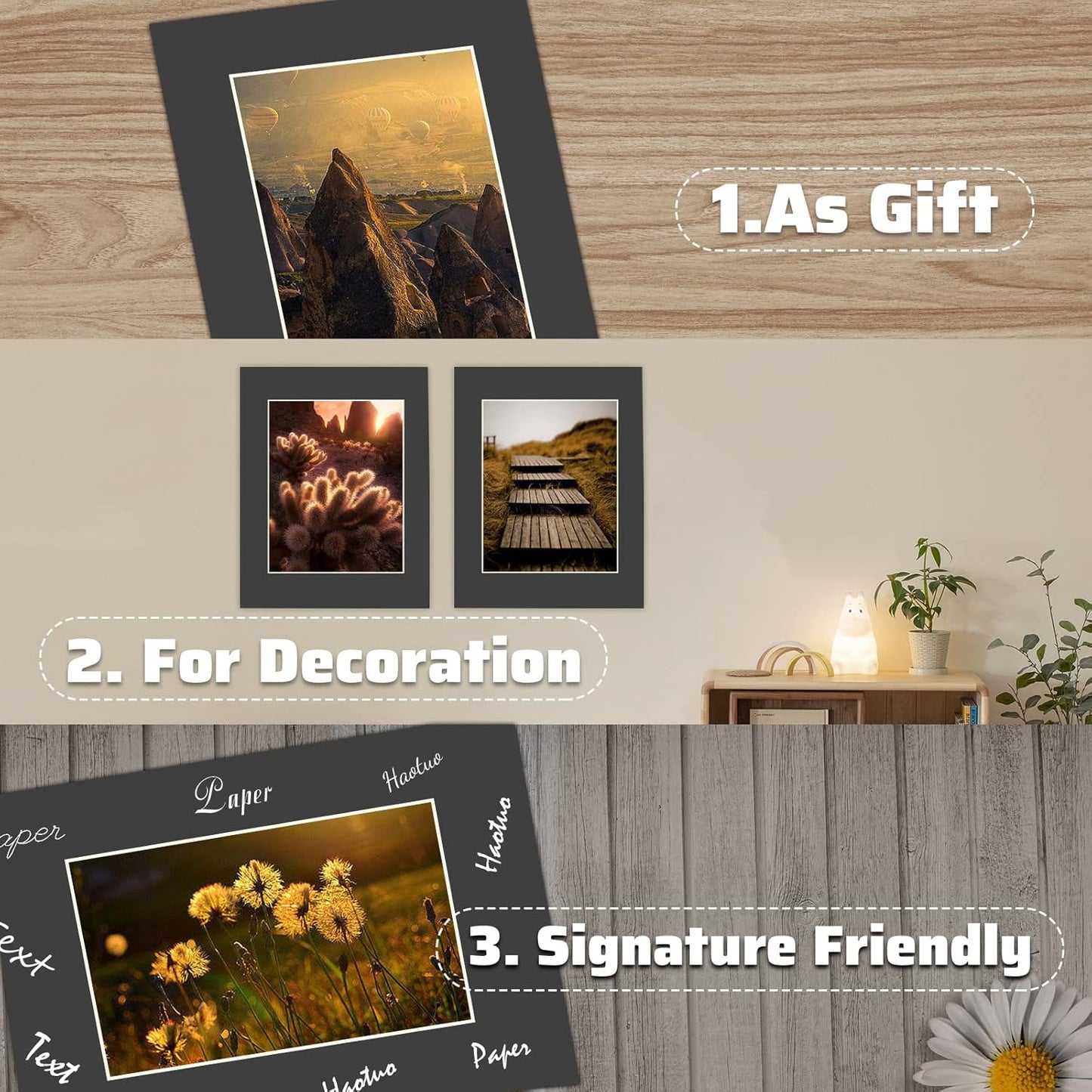 HOTUO 10 Pack Black 11x14 Picture Frame Mats, Pre-Cut 11x14 Picture Mats with Ivory Core Bevel Cut for 8x10 Photo, Signature Friendly 4 Ply Thickness Photo Mat for Frames/Artwork/Print/Picture