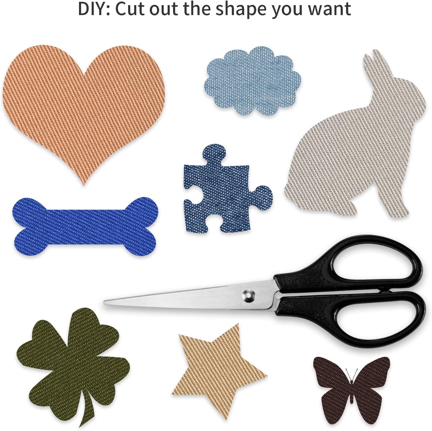 Tatuo 30 Pieces Iron on Patches for Clothing Repair Fabric Patches Iron on for Denim Jean Repair Decorating Kit Canvas Fabric for Puffer Down Jacket(Classic Colors)