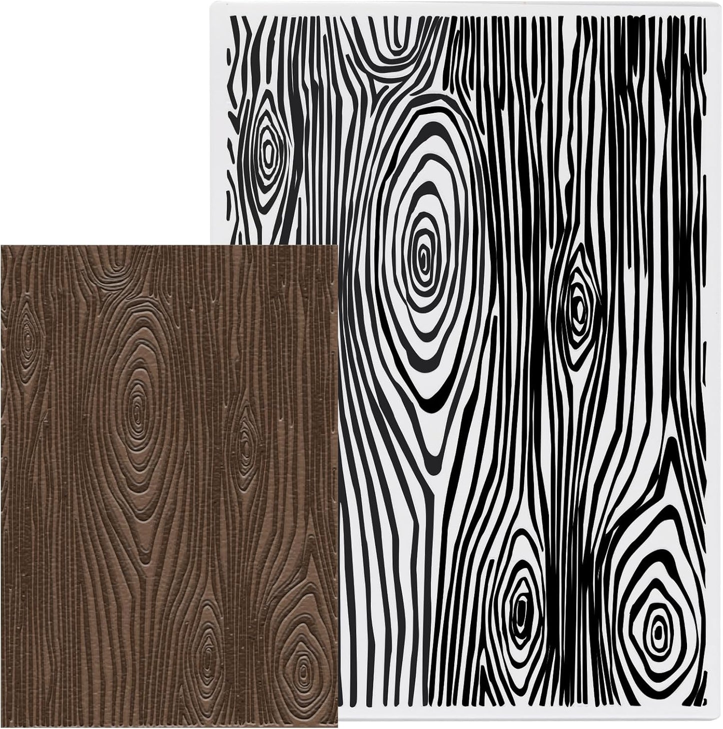 Glodecart Tree Annual Ring Background Embossing Folder, Plastic Textured Impressions Tree Wood Grain Embossing Folder Template for Card Making Scrapbooking Paper Craft Album Stamps DIY Décor