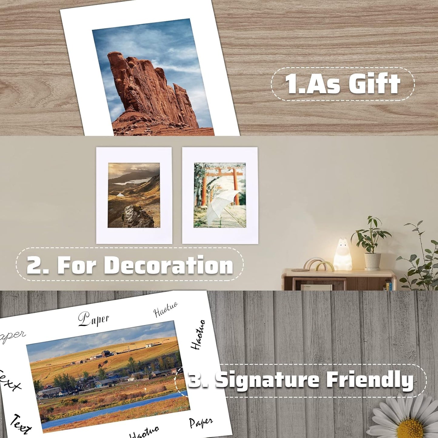 HOTUO 10 Pack Acid Free White Picture Frame Mats, Pre-Cut 11x14 Picture Mats with Ivory Core Bevel Cut for 8x10 Photo, Signature Friendly 4 Ply Thickness Photo Mat for Frames/Artwork/Print/Picture