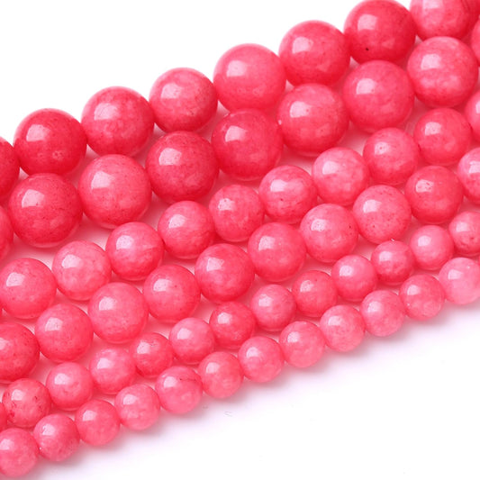 45PCS 8MM Natural Red Rhodonite Jade Stone Beads Round Loose Stone Beads for Jewelry Making DIY Energy Stone Healing Power Bracelet 15"