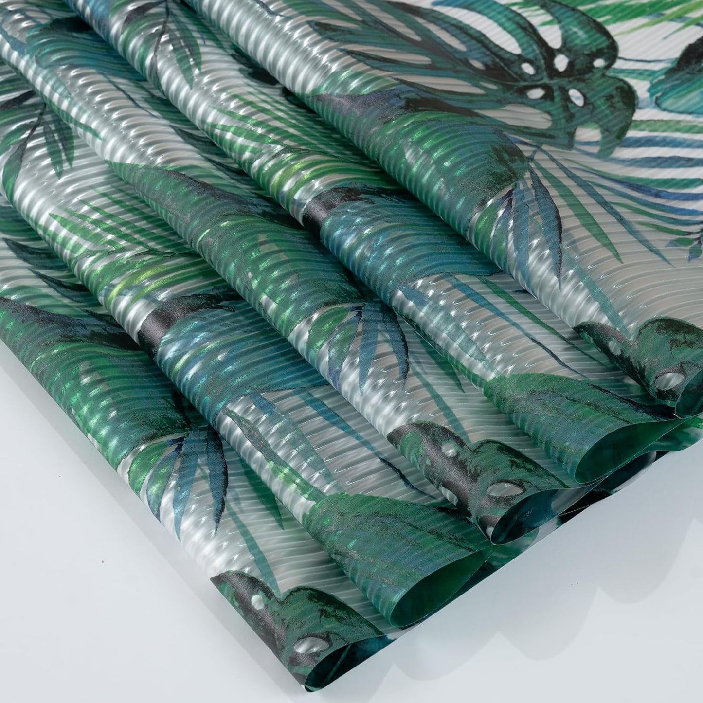 DKTIE Nature Pattern Rainbow Window Film Decorative Stained Glass Window Film Static Cling Films Easy Apply Removable Comes with Tools (U560-Reeded Glass, 35.4" x 78.7")