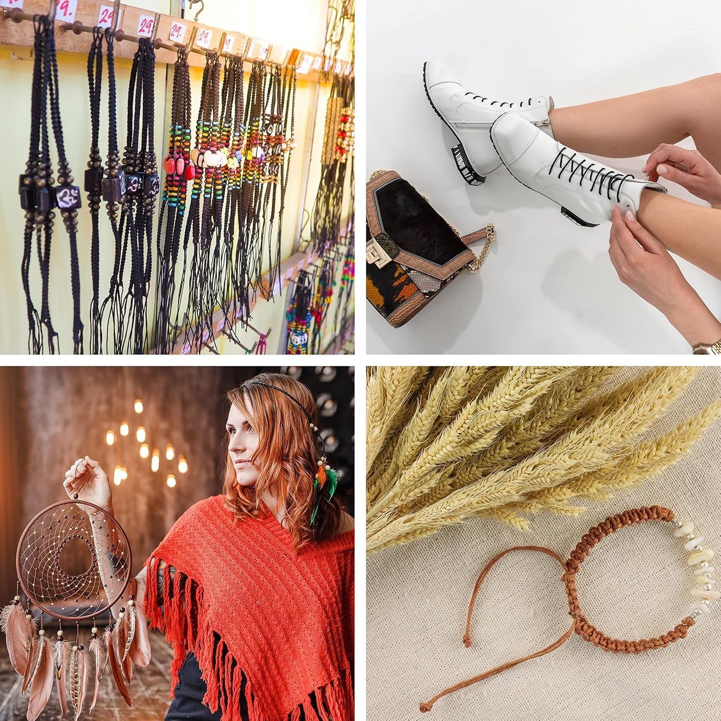 Mandala Crafts 1.5mm 109 Yards Turquoise Cotton Waxed Cord for Jewelry Making - Beading String Thread for Bracelets and Necklaces