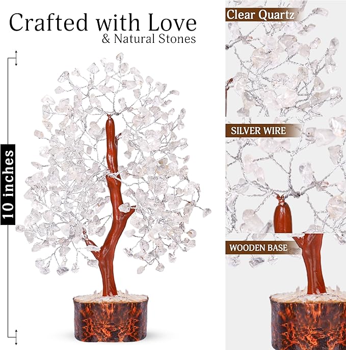 Clear Quartz Crystal Tree of Life, Fung Shui Decor, Crystal Money Tree, Crystal Tree for Positive Energy, Home Decor, Spritual Gifts
