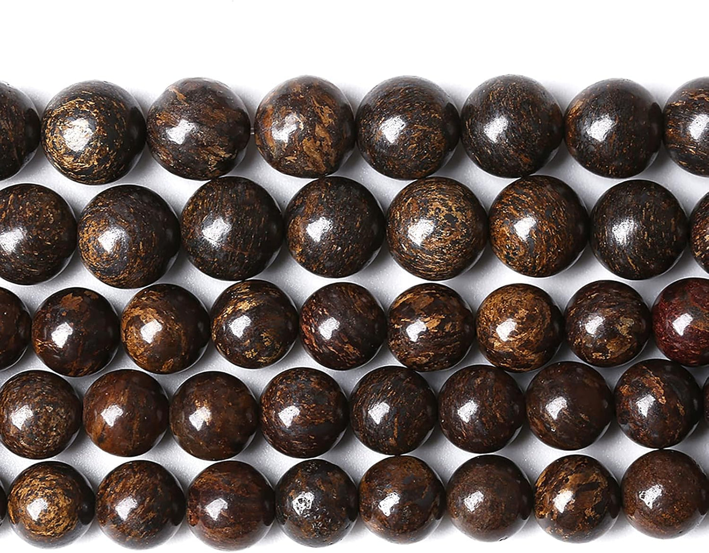 88pcs 4mm Natural Stone Beads Brown Bronzite Gemstone Round Loose Beads for Jewelry Making DIY Bracelet Necklace (Bronzite Gemstone, 4mm)