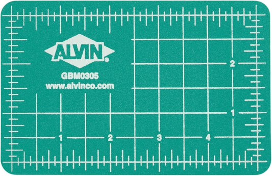 ALVIN GBM Self-Healing Cutting Mat 3.5 x 5 inch | Double-Sided Green/Black | 5-Layer Gridded Surface for Arts, Crafts and Sewing - Model GBM0305