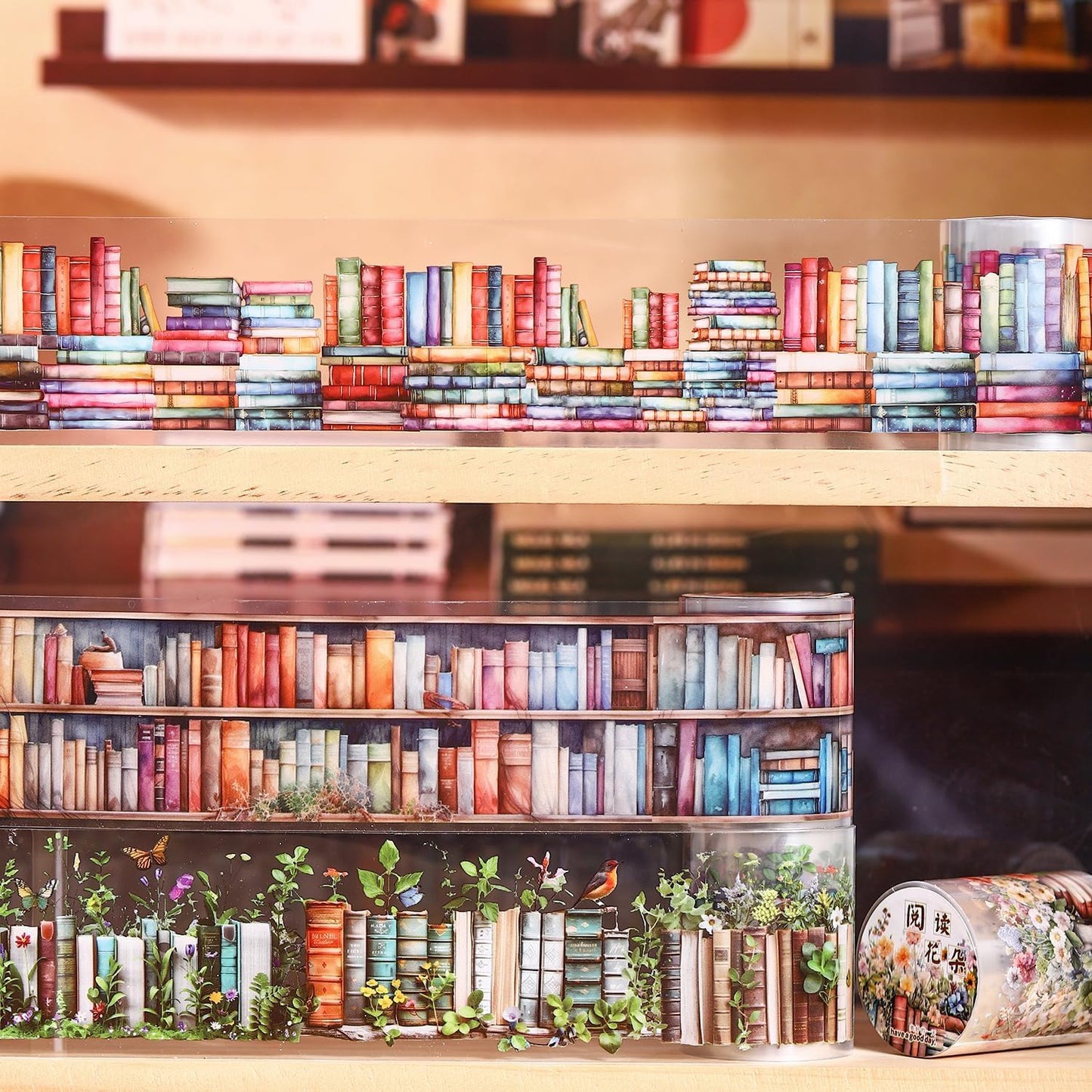 6 Rolls PET Washi Tape Set,Reading Themed Scrapbook Tape Stickers for Journaling,Junk Journal,Planner,DIY Arts Crafts,Notebook,Photo Frame,Phone Case(Book)