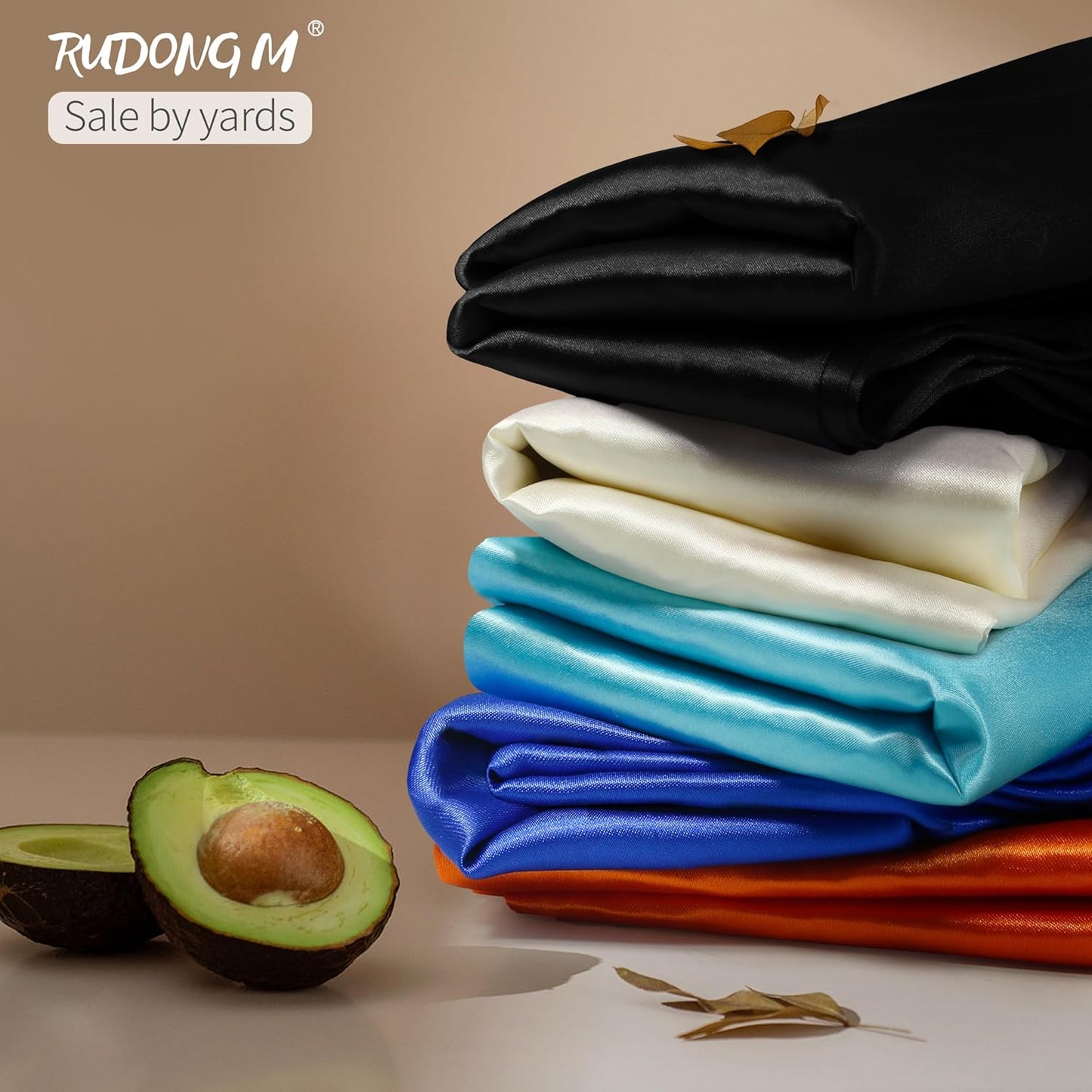 RUDONG M Black Satin Fabric by The Yard, 3 Yard x 60 Inch Wide Silky Charmeuse Satin Fabric, Soft Satin Fabric for Wedding Decorations, Bridal Dress, Sewing, Accessories, DIY Crafts