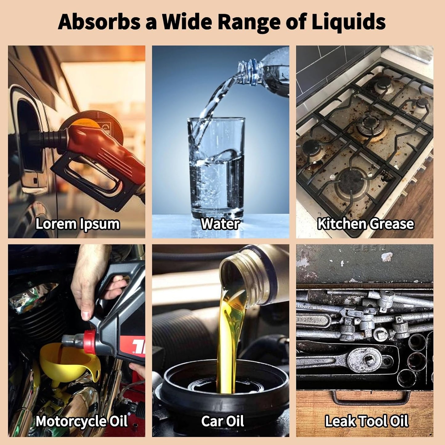 20 * 5 PCS Oil Absorbent Pads with Hanging Hooks - 10"x13" Reusable Liquid Spill Mats for Garage & Workshop - Super Absorbent Leak Control Pads (Grey, Boxed)