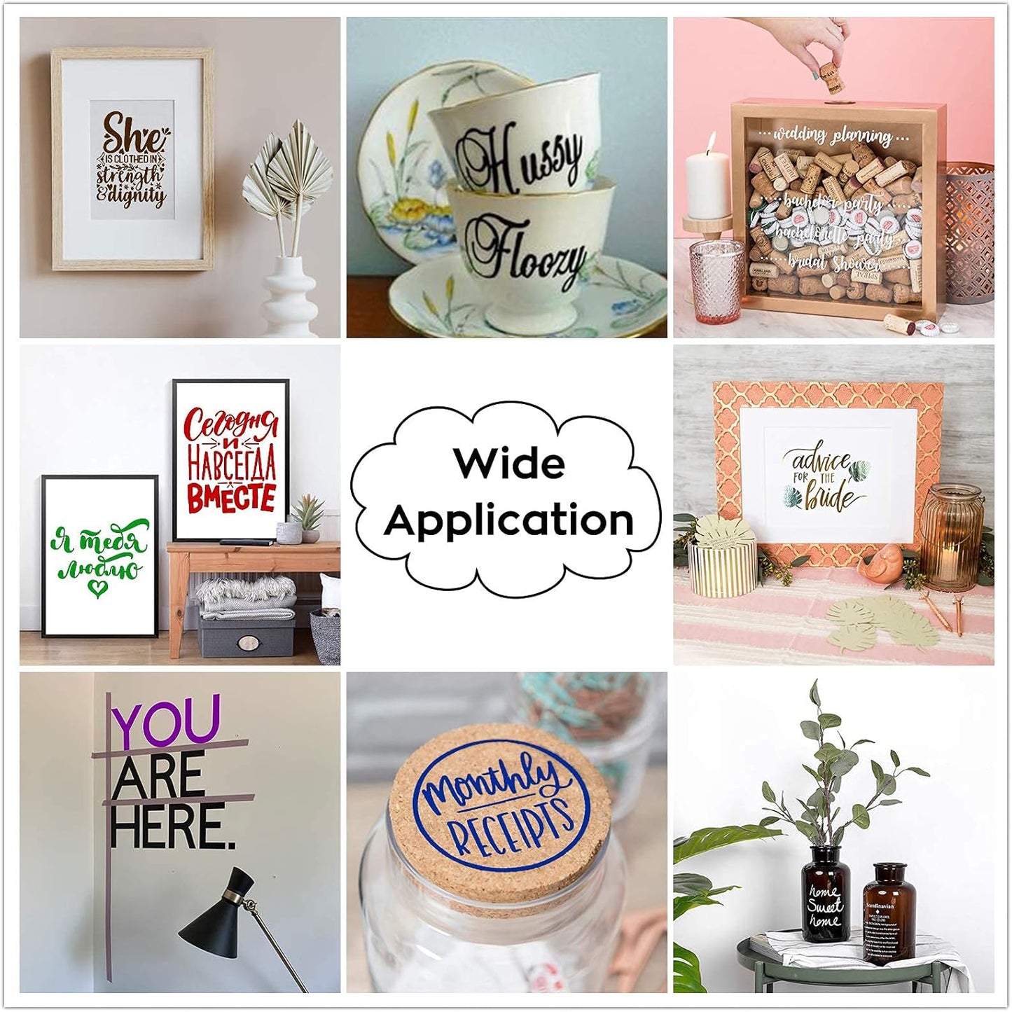 HTVRONT White Permanent Vinyl, 12 Pack Glossy White Vinyl for Cutting Machine - 10 Permanent Sheets 12" x 12"& 2 Transfer Tape Sheets for Party Decoration, Sticker, Craft Cutter, Car Decal (Glossy)