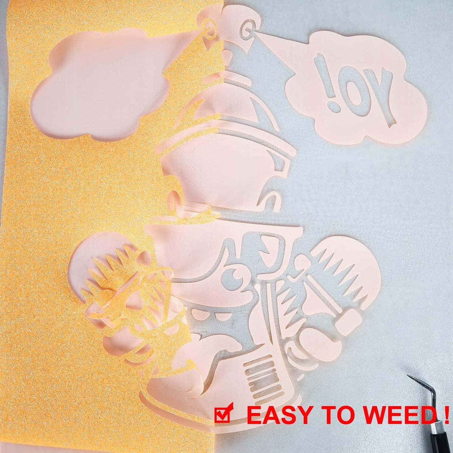 FUNKAKA Glitter Fluorescent Orange HTV Heat Transfer Vinyl Rolls, 12" x 8ft PU Iron on Vinyl for T-Shirts Glitter HTV Vinyl for All Cutter Machines Easy to Cut & Weed for DIY Design