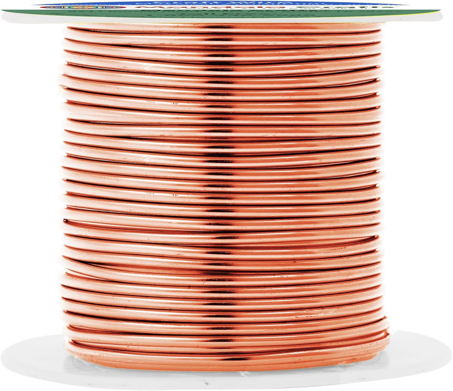 Mandala Crafts 16 Gauge Anodized Aluminum Craft Wire for Jewelry Making - 100 FT Colored Flexible Copper Tone Wire - Bendable for Bonsai Armature Crafting Sculpting