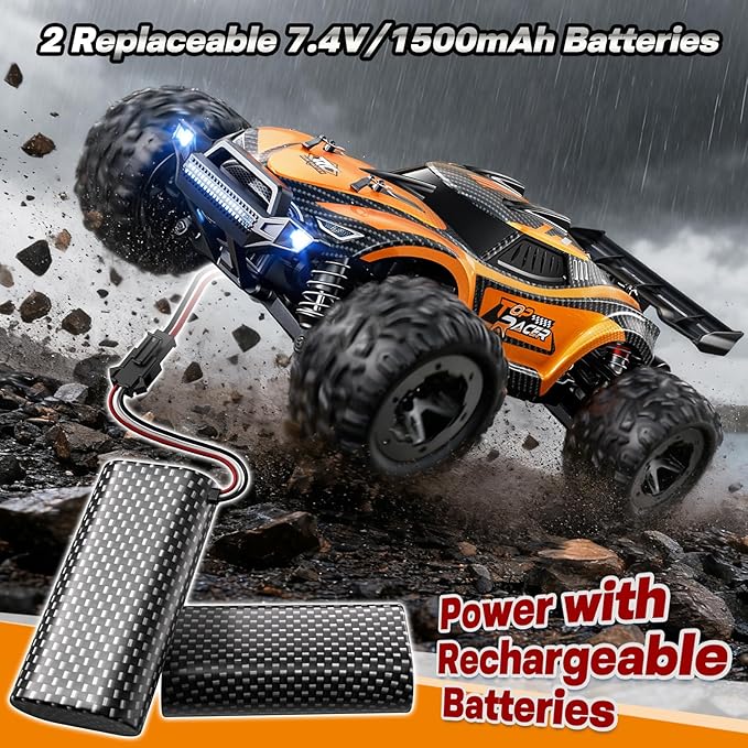 1:18 Fast RC Cars for Adults - 38+ KPH Off Road Remote Control Car - High Speed RC Monster Truck 4x4 All Terrain