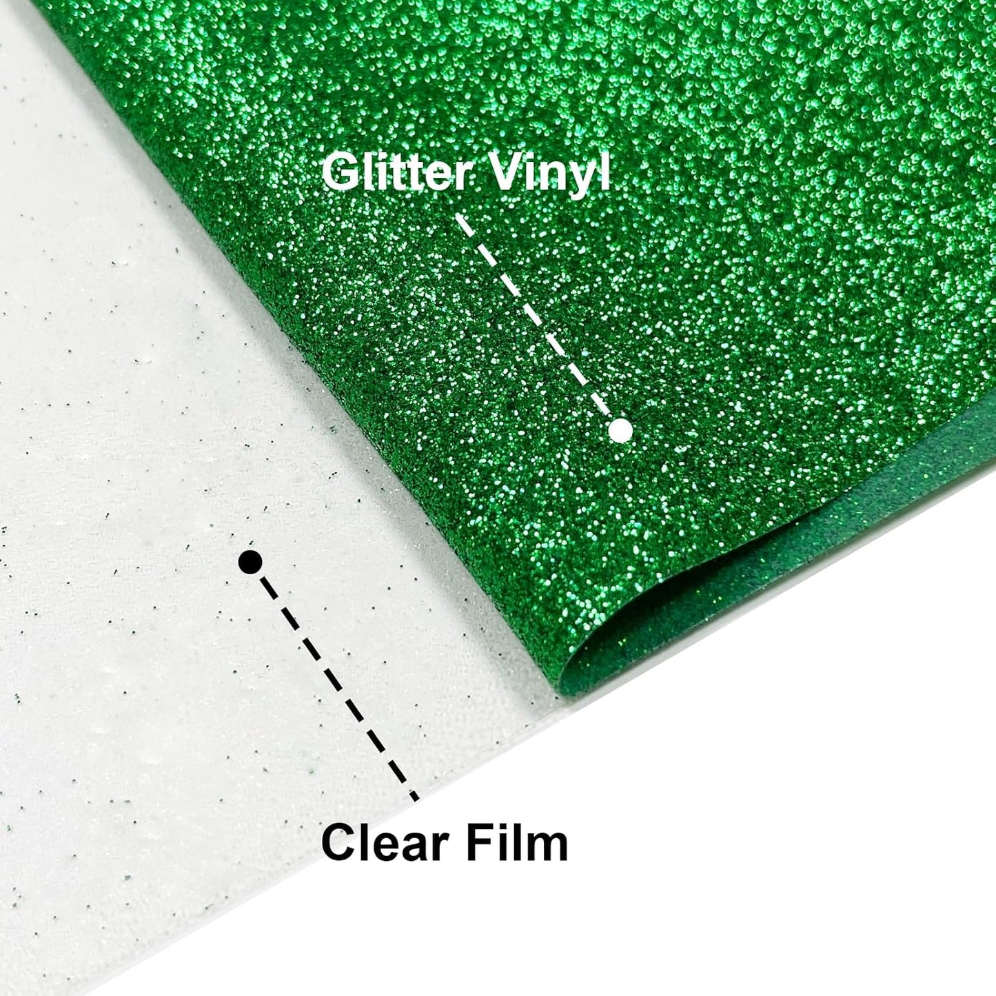 Christmas Green Glitter HTV Heat Transfer Vinyl, 12" x 5ft lron on Vinyl, for T-Shirt Ironing, Vinyl HTV Easy to Cut and Weed, The Best Choice for DIY Creativity. (Greener, 12" x5ft)