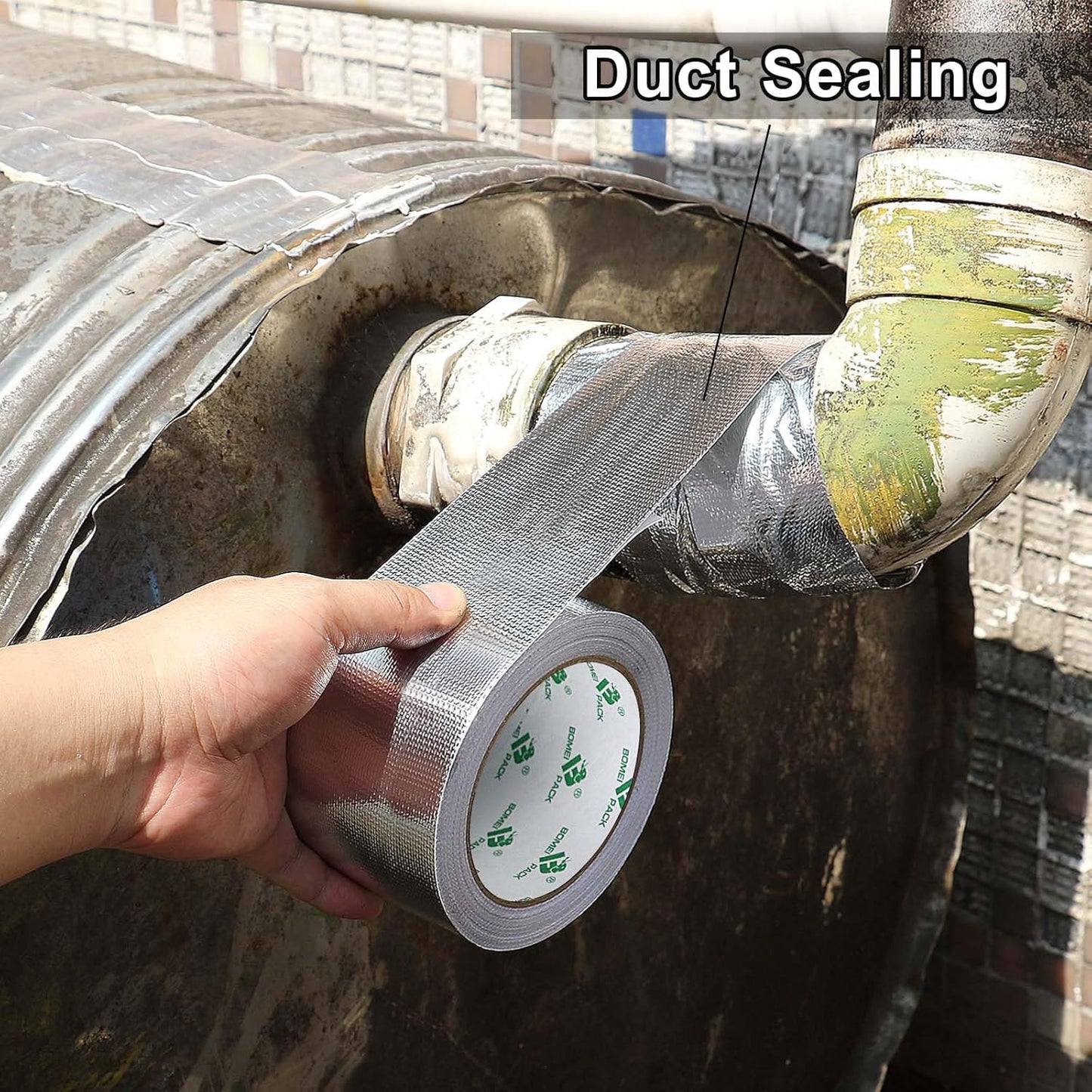 BOMEI PACK Adhesive Aluminum Foil Heat Shield Tape Barrier 3in x 66ft, Fiberglass Thermal Insulation Reflective Material High Temp Protection