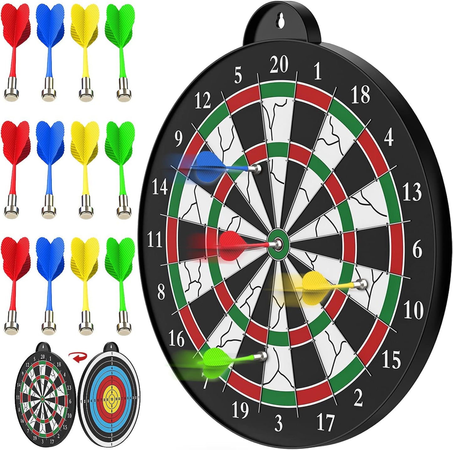 Magnetic Dart Board - 12pcs Magnetic Darts - Excellent Indoor Game and Party Games - Gifts for 5 6 7 8 9 10 11 12 Year Old Boy Kids