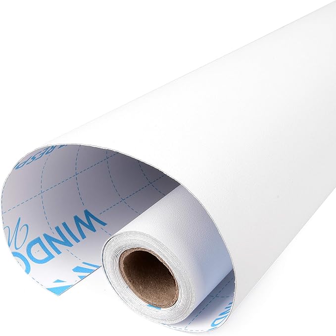 Total Blackout Window Film: 100% Light Blocking Film with White Sides - Heat Resistant, Room Darkening, Static Cling Film for Privacy & Day Sleep - No Residue, Stops UV, Easy Removal (17.5 x 72 in.)