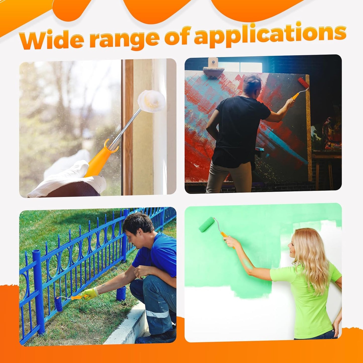 Leumoi 160 Pcs 4 Inch Paint Roller Covers with 2 Holder Microfiber Mini Small Paint Roller Kit for Painting Walls House Home