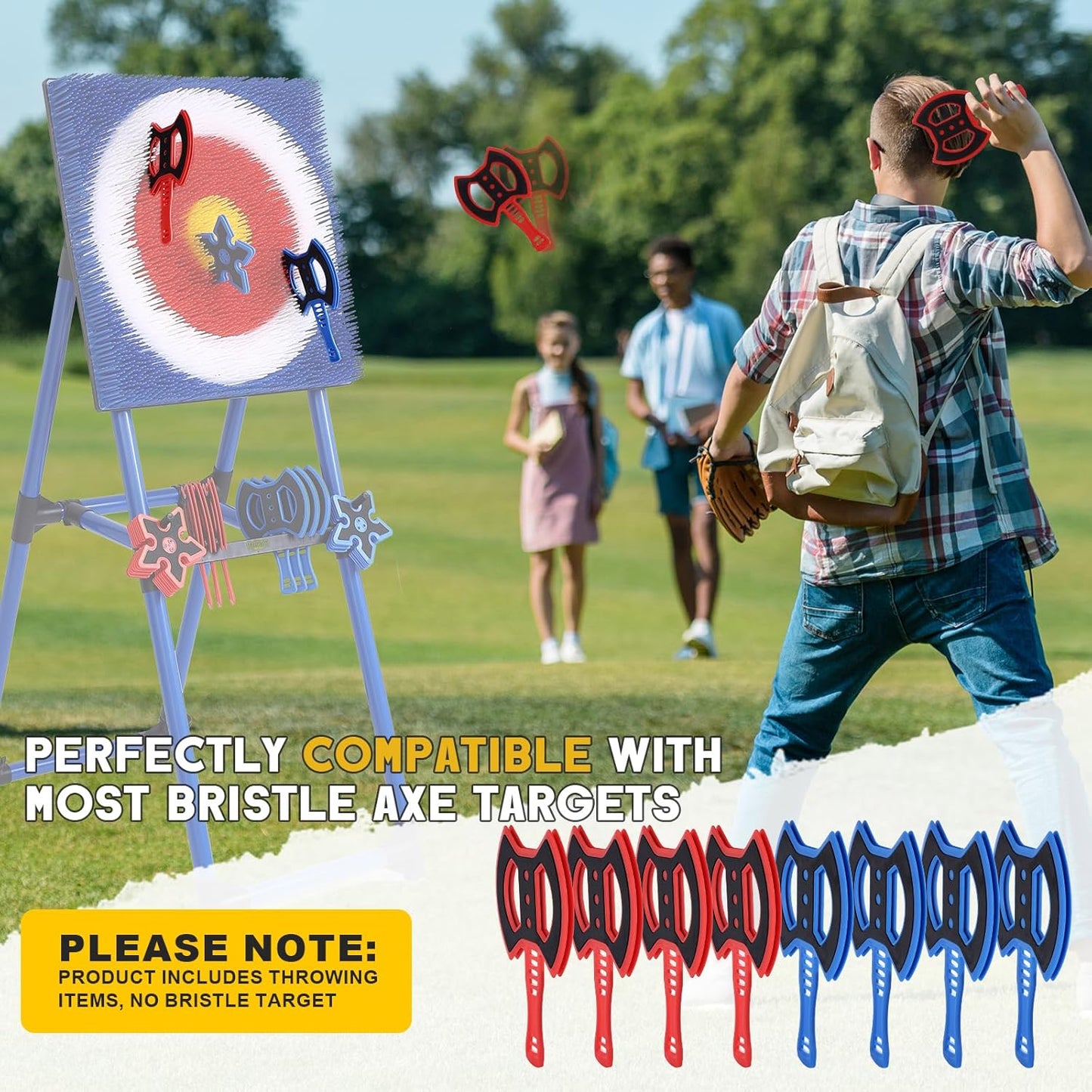 Throwing Axe for Axe Throwing Game for Backyard, Throwing Axe Set with Throwing Star for Outdoor Games, Durable and Fun for All Ages