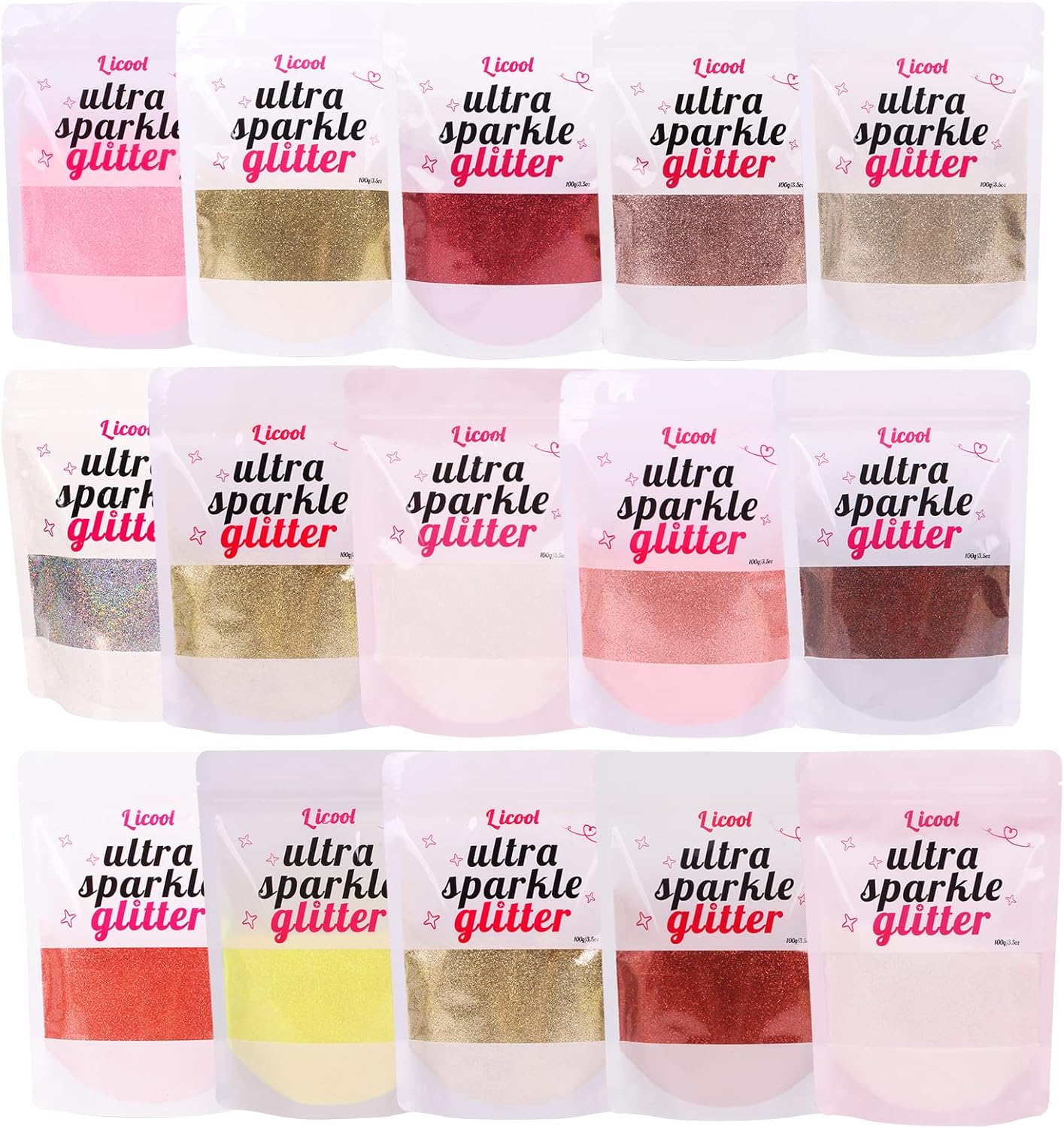 Holographic Fine Glitter, 100g/3.5oz Extra Fine Glitters Powder Packs for Resin, Craft Glitter for Tumblers Candle Slime Making, Festival Body Face Eyeshadow Nail Glitter (Chinese red)