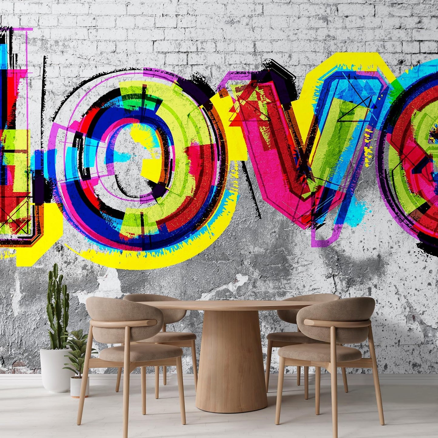 wall26 Colorful Graffiti Large Wall Mural, Removable Peel and Stick Wallpaper, Home Decor - 120x192 inches