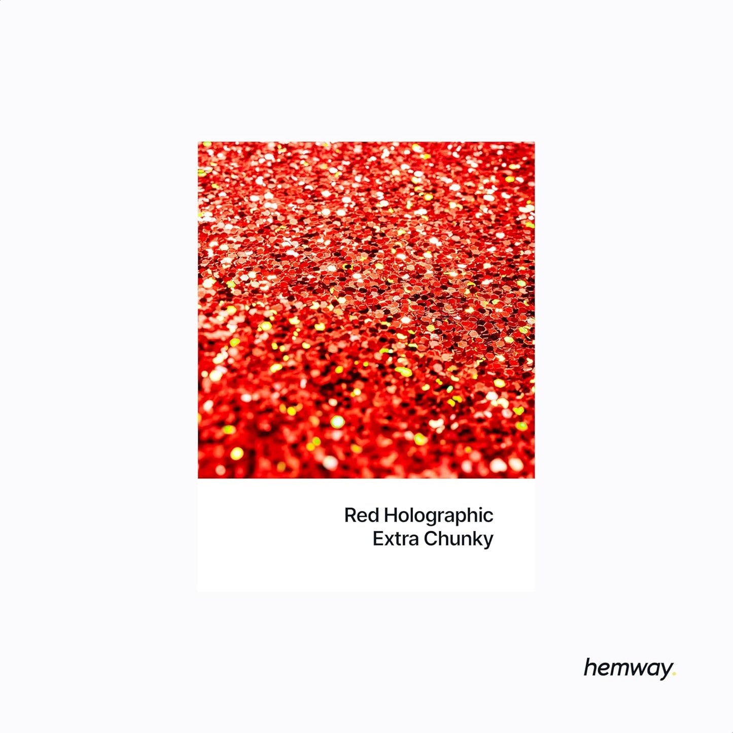 Hemway Polyurethane & Epoxy Resin Glitter 100g / 3.5oz Metallic Crystal Flake Additive for Flooring Jewelry Tumblers Glass Pigment - Extra Chunky (1/24" 0.040" 1mm) - Red Holographic
