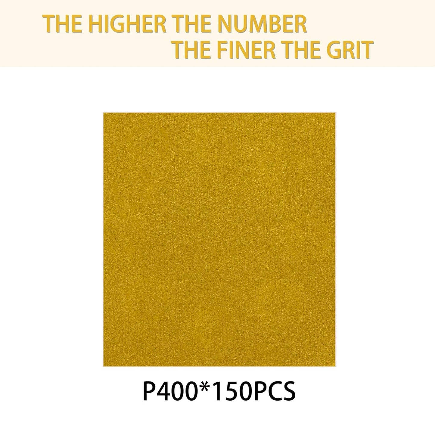 150PCS 400 Grit Gold Sanding Discs, 5-Inch 8-Hole Sandpaper for Random Orbital Sander, for Automotive or Woodworking