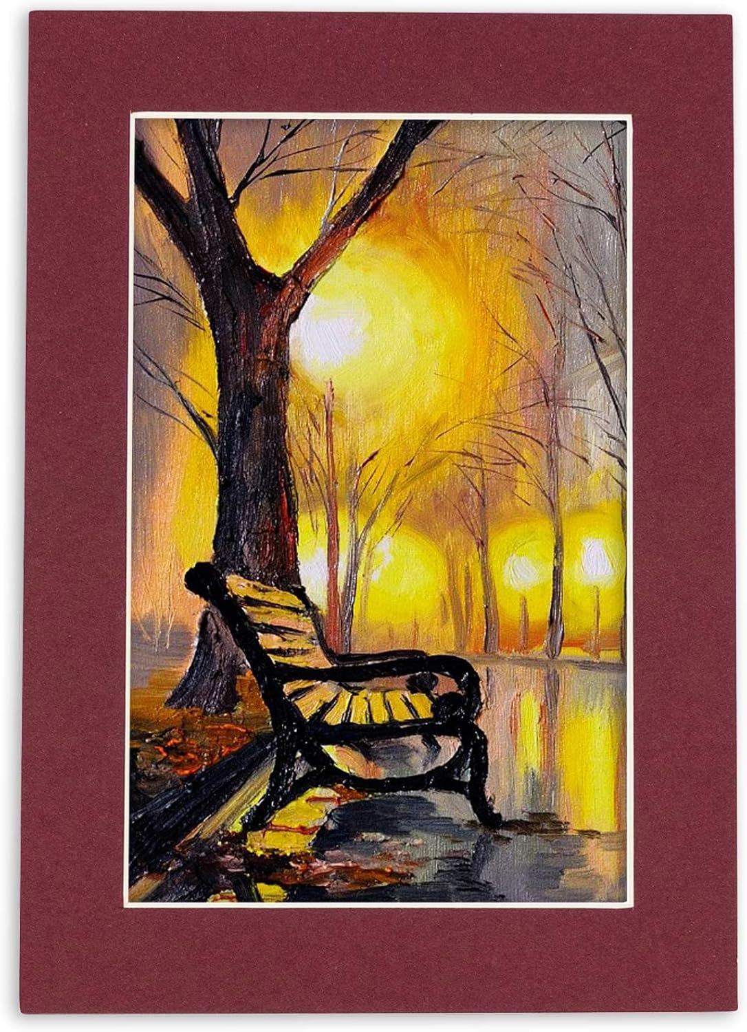 8x10 Mat Bevel Cut for 5.5x8.5 Photos - Acid Free Maroon Red Precut Matboard - For Pictures, Photos, Framing - 4-ply Thickness