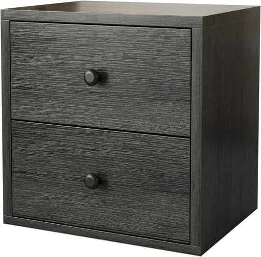 FUSUNBAO Magic DIY Cube Storage Organizer Stackable Cubes for Home Books Clothes Toy-Modular Cubby Storage System-Office Cubical-Bookcase Closet (French Oak,Drawer Cube)