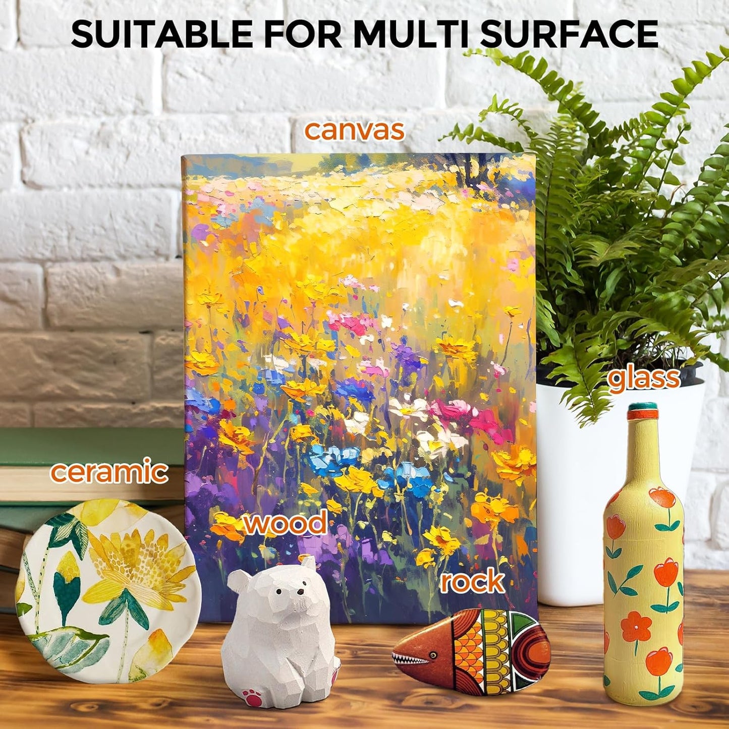 15 Colors Large Acrylic Paint Set (16.9 oz,500 ml), Bulk Acrylic Paint Non-Toxic Art Painting Supplies on Multi Surface Pumpkin Canvas Wood Craft Fabric Rock for Artist Kids with Color Wheel